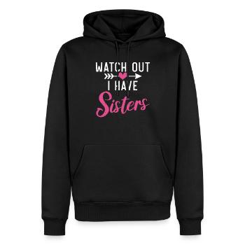 Little Sister Gifts - Männer Premium Bio Hoodie - Schwarz - Vorne - Nico (187cm)