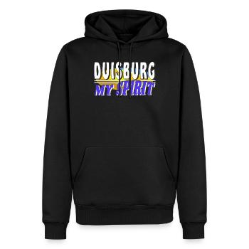 DUISBURG MY SPIRIT - Männer Premium Bio Hoodie - Schwarz - Vorne - Nico (187cm)