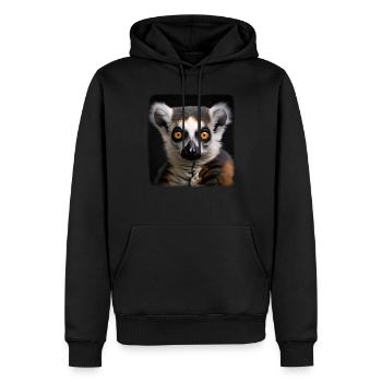 Lémuriens à queue annelée réaliste lémurien à queue annelée - Sweat à capuche Premium bio Homme - noir - Devant - Nico (187cm)