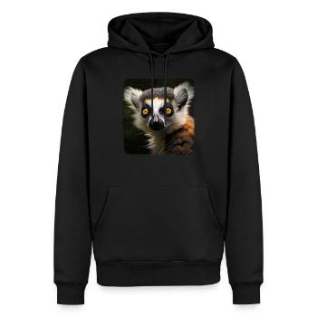 Lémuriens à queue annelée réaliste lémurien à queue annelée - Sweat à capuche Premium bio Homme - noir - Devant - Nico (187cm)