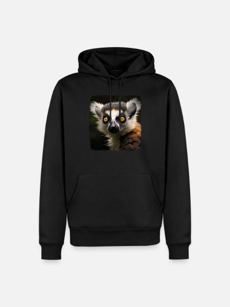 Kattas realistic Katta - Männer Premium Bio Hoodie - Schwarz