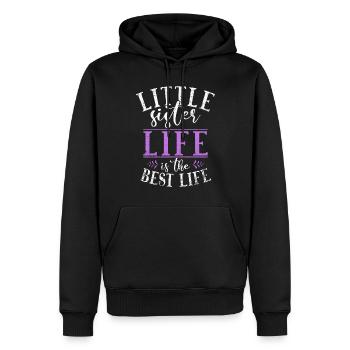 Little Sister Gifts - Männer Premium Bio Hoodie - Schwarz - Vorne - Nico (187cm)