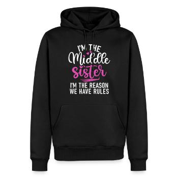 Middle Sister Gifts - Men’s Premium Organic Hoodie - black - Front - Nico (187cm)