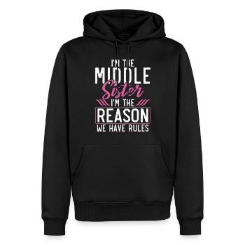Middle Sister Gifts - Men’s Premium Organic Hoodie - black - Front - Nico (187cm)