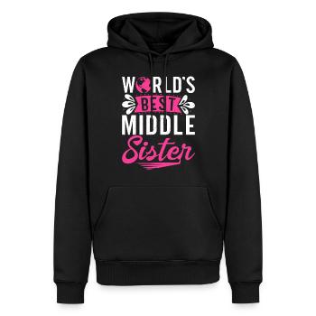 Middle Sister Gifts - Men’s Premium Organic Hoodie - black - Front - Nico (187cm)