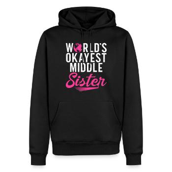 Middle Sister Gifts - Men’s Premium Organic Hoodie - black - Front - Nico (187cm)
