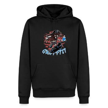 Graffiti Skater Pulvérisateur artiste Street Art - Sweat à capuche Premium bio Homme - noir - Devant - Nico (187cm)