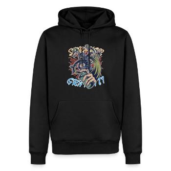 Graffiti Sprayer Streetart Artist Künstler - Männer Premium Bio Hoodie - Schwarz - Vorne - Nico (187cm)