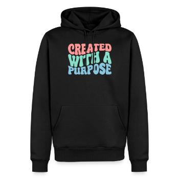 Mit Einem Zweck Geschaffen Groovy Bibelvers - Männer Premium Bio Hoodie - Schwarz - Vorne - Nico (187cm)