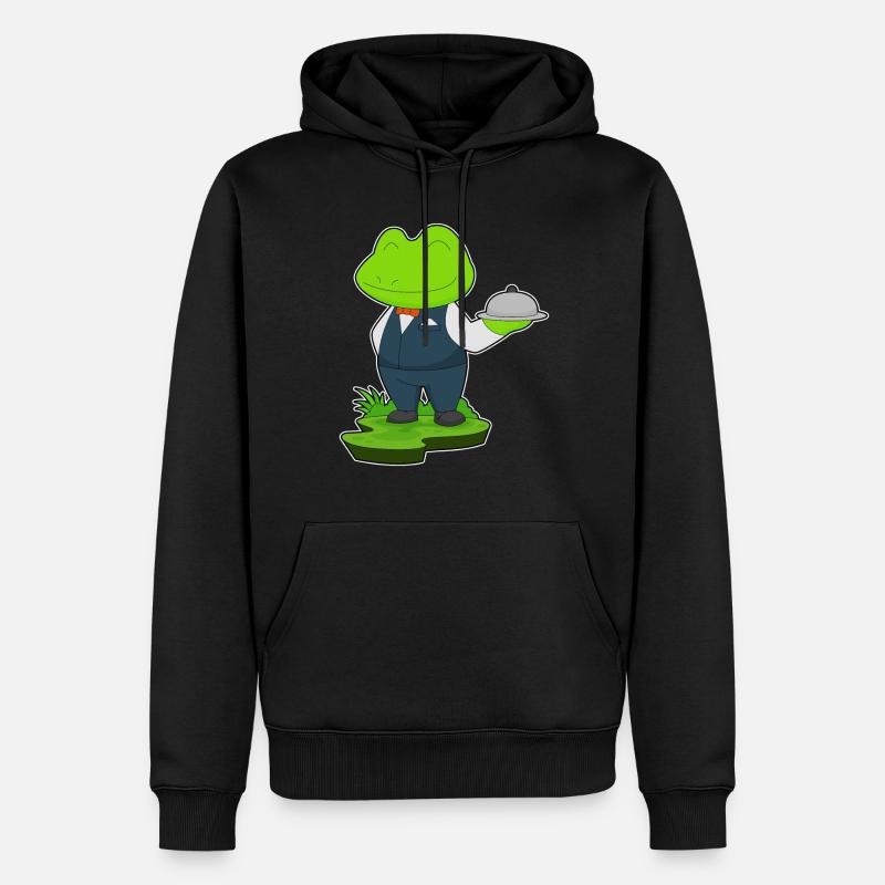 Frosch Kellner Servierplatte - Männer Premium Bio Hoodie - Schwarz