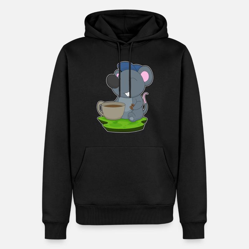 Tasse à café souris - Sweat à capuche Premium bio Homme - noir