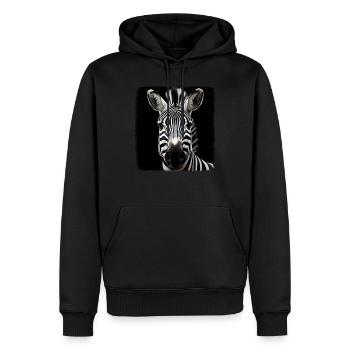 Zèbres réalistes Zèbre - Sweat à capuche Premium bio Homme - noir - Devant - Nico (187cm)