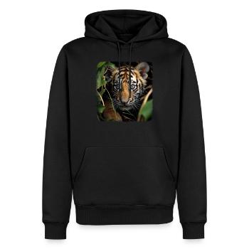 Tiger realistic Tigerbaby - Männer Premium Bio Hoodie - Schwarz - Vorne - Nico (187cm)