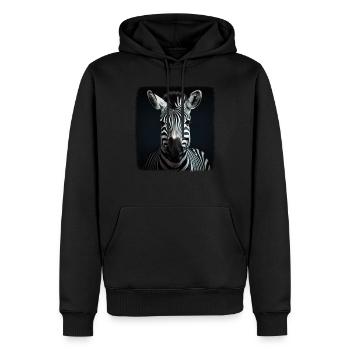Zèbres réalistes Zèbre - Sweat à capuche Premium bio Homme - noir - Devant - Nico (187cm)