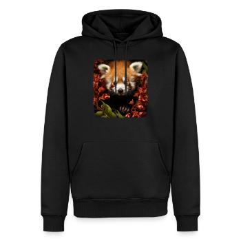 Pandas roux Panda roux réaliste - Sweat à capuche Premium bio Homme - noir - Devant - Nico (187cm)