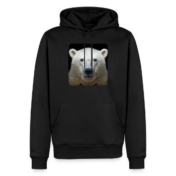 Eisbären realistic Eisbär - Männer Premium Bio Hoodie - Schwarz - Vorne - Nico (187cm)