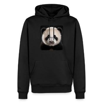 Pandas realistic Panda - Männer Premium Bio Hoodie - Schwarz - Vorne - Nico (187cm)