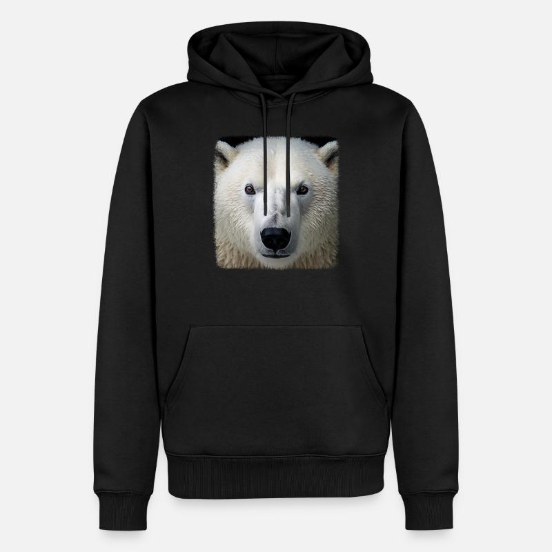 Eisbären realistic Eisbär - Männer Premium Bio Hoodie - Schwarz