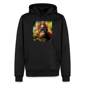 Orangs-outans réalistes Orangs-outans - Sweat à capuche Premium bio Homme - noir - Devant - Nico (187cm)