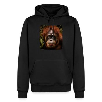 Orangs-outans réalistes Orangs-outans - Sweat à capuche Premium bio Homme - noir - Devant - Nico (187cm)