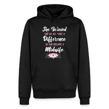 Nurse Midwife Birth Worker She - Männer Premium Bio Hoodie - Schwarz - Vorne - Nico (187cm)