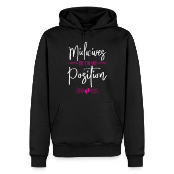Nurse Midwife Birth Worker Pun - Men’s Premium Organic Hoodie - black - Front - Nico (187cm)