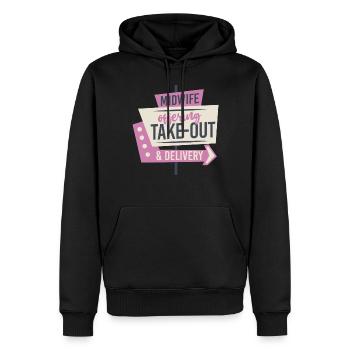 Infirmière sage-femme accoucheuse Sage-femme - Sweat à capuche Premium bio Homme - noir - Devant - Nico (187cm)
