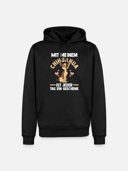 Hund Chihuahua - Männer Premium Bio Hoodie - Schwarz