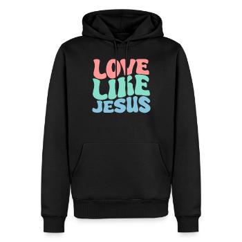 Aimer comme Jésus Chrétien Chrétien Groovy Christ - Sweat à capuche Premium bio Homme - noir - Devant - Nico (187cm)