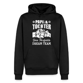 Papa und Tochter das perfekte Team Vater Tochter - Männer Premium Bio Hoodie - Schwarz - Vorne - Nico (187cm)