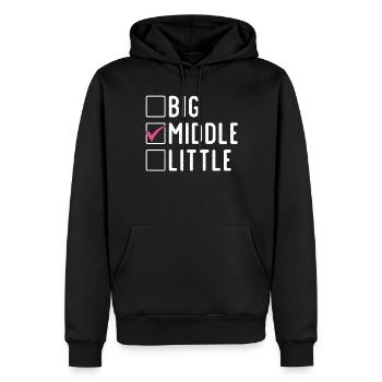 Middle Sister Gifts - Men’s Premium Organic Hoodie - black - Front - Nico (187cm)