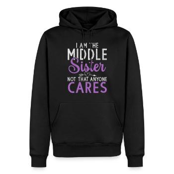 Middle Sister Gifts - Men’s Premium Organic Hoodie - black - Front - Nico (187cm)