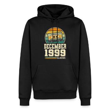 24th Birthday December Vintage 1999 Vintage - Men’s Premium Organic Hoodie - black - Front - Nico (187cm)