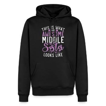 Middle Sister Gifts - Männer Premium Bio Hoodie - Schwarz - Vorne - Nico (187cm)