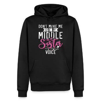 Middle Sister Gifts - Men’s Premium Organic Hoodie - black - Front - Nico (187cm)