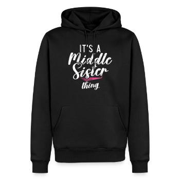 Middle Sister Gifts - Men’s Premium Organic Hoodie - black - Front - Nico (187cm)