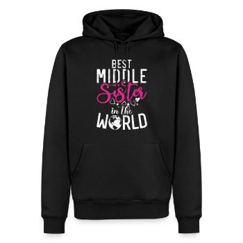 Middle Sister Gifts - Men’s Premium Organic Hoodie - black - Front - Nico (187cm)