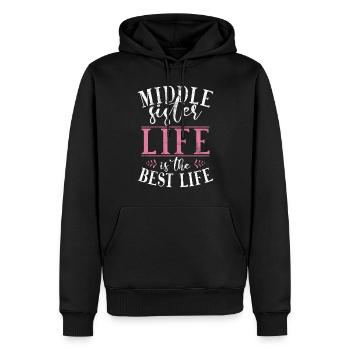 Middle Sister Gifts - Men’s Premium Organic Hoodie - black - Front - Nico (187cm)