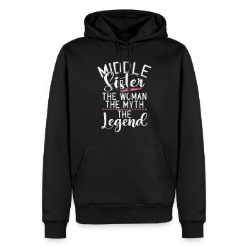 Middle Sister Gifts - Men’s Premium Organic Hoodie - black - Front - Nico (187cm)