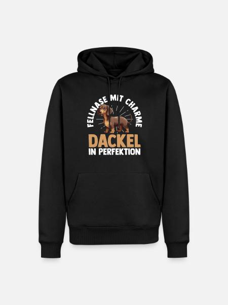 Hund Dachshund Dackel - Männer Premium Bio Hoodie - Schwarz