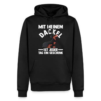 Hund Dachshund Dackel - Männer Premium Bio Hoodie - Schwarz - Vorne - Nico (187cm)