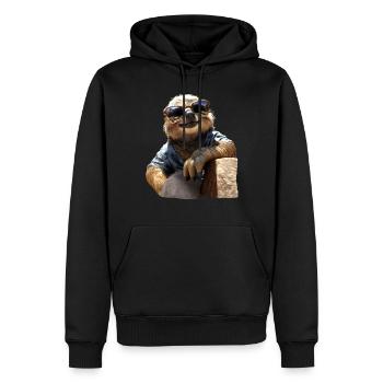 Paresseux, Matin Grouch, Mocassin, Paresseux Mignons - Sweat à capuche Premium bio Homme - noir - Devant - Nico (187cm)
