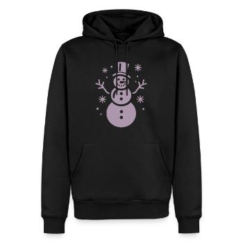 Snowman Silhouette Minimalist - Men’s Premium Organic Hoodie - black - Front - Nico (187cm)
