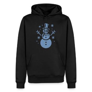 Snowman Silhouette Minimalist - Men’s Premium Organic Hoodie - black - Front - Nico (187cm)