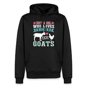 Goats & Chickens Funny Goat Lover - Männer Premium Bio Hoodie - Schwarz - Vorne - Nico (187cm)