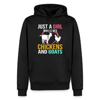 Goats & Chickens Funny Goat Lover - Männer Premium Bio Hoodie - Schwarz - Vorne - Nico (187cm)