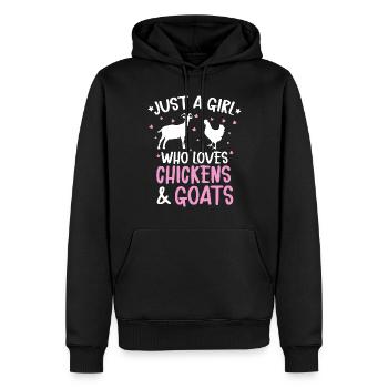 Goats & Chickens Funny Goat Lover - Männer Premium Bio Hoodie - Schwarz - Vorne - Nico (187cm)