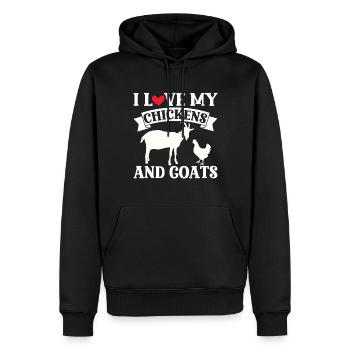 Goats & Chickens Funny Goat Lover - Männer Premium Bio Hoodie - Schwarz - Vorne - Nico (187cm)