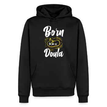 Doula accoucheuse née pour être une - Sweat à capuche Premium bio Homme - noir - Devant - Nico (187cm)