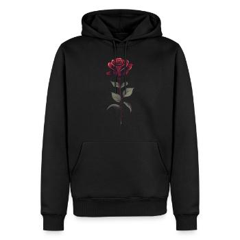 Vintage Grafik Rote Rose Ästhetik Blume Geschenk - Männer Premium Bio Hoodie - Schwarz - Vorne - Nico (187cm)